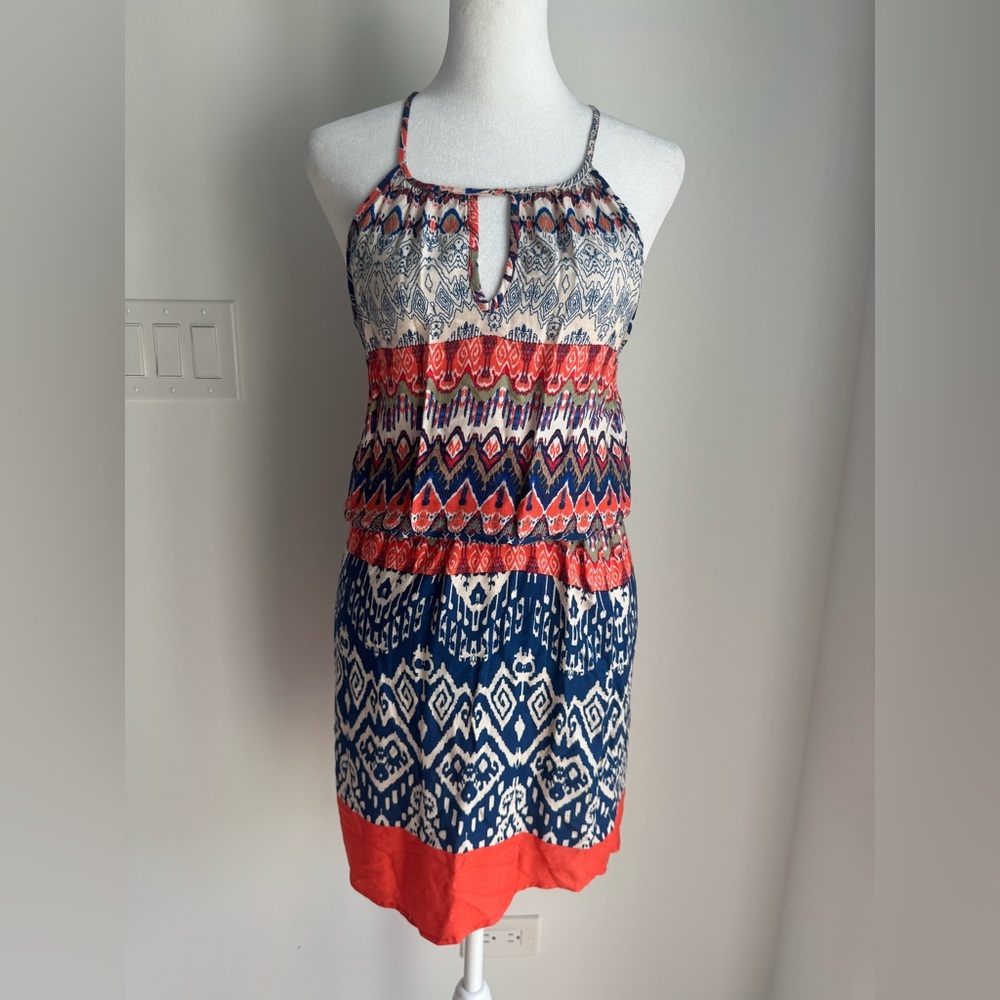 Anthropologie Braeve Women's XS Multicolor Aztec‎ Print Tank Mini Dress